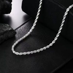 Men’s 20” Sterling Silver Plated Rope Chain with Lobster Clasp